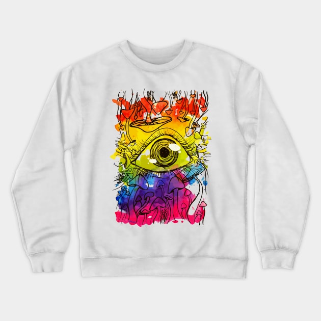 Mushroom Spectrum Crewneck Sweatshirt by Jan Grackle